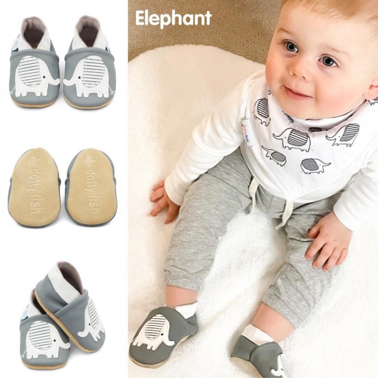 Dotty Fish Soft Sole Leather Baby Shoes Toddler Infant Girls/Boys 0-6mth- 4-5yrs