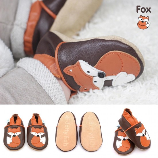 Dotty Fish Soft Sole Leather Baby Shoes Toddler Infant Girls/Boys 0-6mth- 4-5yrs