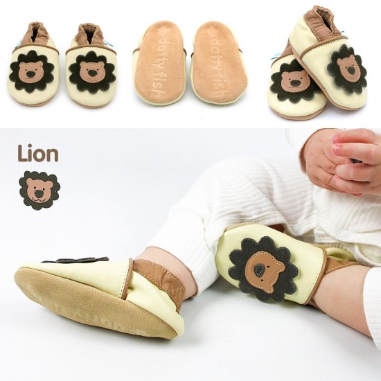 Dotty Fish Soft Sole Leather Baby Shoes Toddler Infant Girls/Boys 0-6mth- 4-5yrs