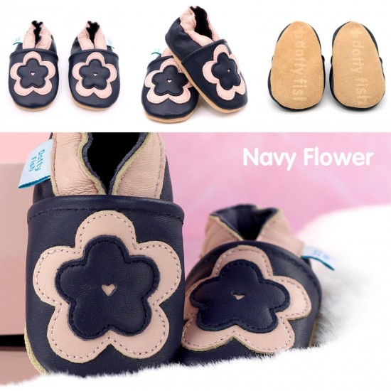 Dotty Fish Soft Sole Leather Baby Shoes Toddler Infant Girls/Boys 0-6mth- 4-5yrs