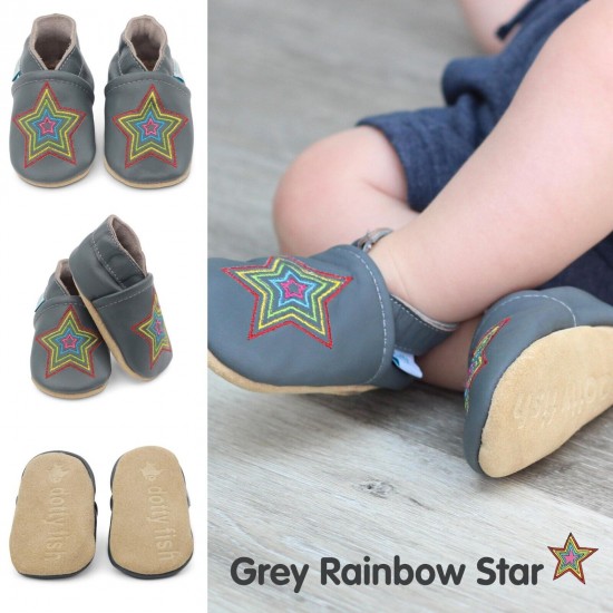 Dotty Fish Soft Sole Leather Baby Shoes Toddler Infant Girls/Boys 0-6mth- 4-5yrs