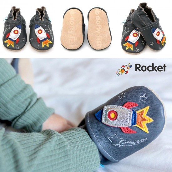 Dotty Fish Soft Sole Leather Baby Shoes Toddler Infant Girls/Boys 0-6mth- 4-5yrs