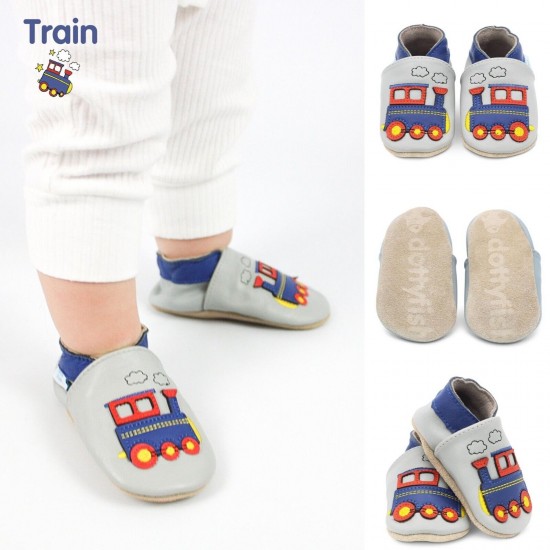 Dotty Fish Soft Leather Baby Shoes Toddler First Walking Shoes Boys 0-6m-4-5yrs 