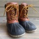 Gap Snow Boots Boys Toddler Brown Black Lace Up Padded Collar Duck Toe 7T-8T