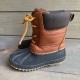 Gap Snow Boots Boys Toddler Brown Black Lace Up Padded Collar Duck Toe 7T-8T