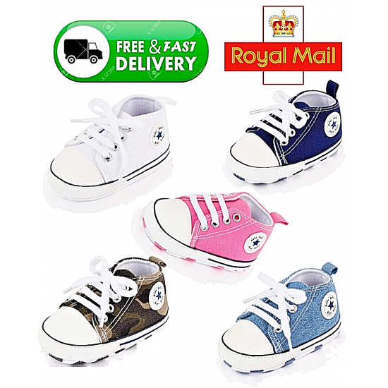 Newborn Baby Boy Girl Pram Shoes Infant Sneakers Toddler PreWalker Trainers 0-18