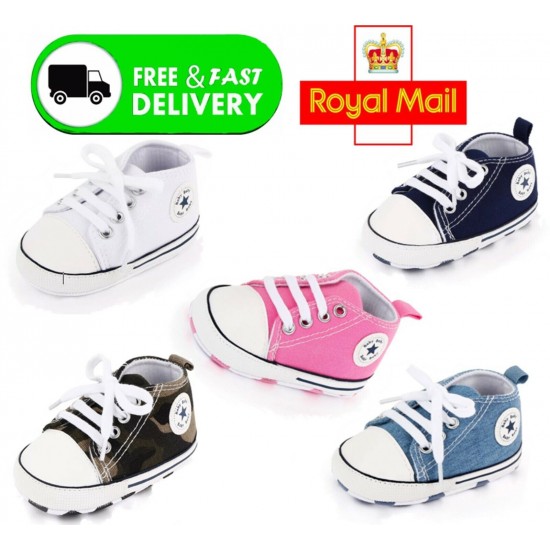 Newborn Baby Boy Girl Pram Shoes Infant Sneakers Toddler PreWalker Trainers 0-18