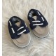 Baby Boys Blue & Beige Boat Shoes Age 6-12 Months