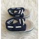 Baby Boys Blue & Beige Boat Shoes Age 6-12 Months