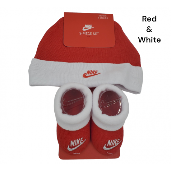 Nike Baby Booties & Cap Gift, 0-6 Months Multi Color, Boys Girls Infant Hat L33
