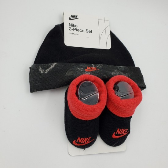 Nike Baby Booties & Cap Gift, 0-6 Months Multi Color, Boys Girls Infant Hat L33