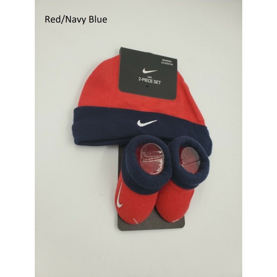 Nike Baby Booties & Cap Gift, 0-6 Months Multi Color, Boys Girls Infant Hat L33