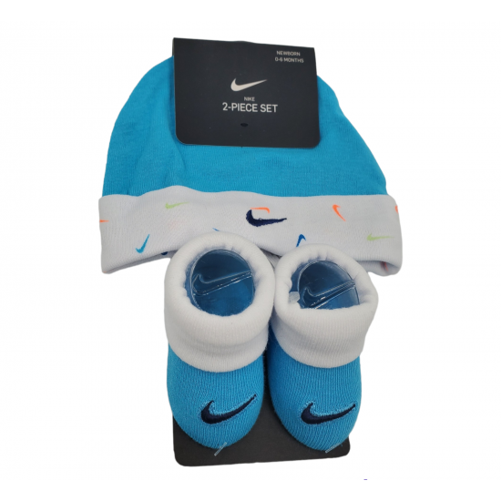 Nike Baby Booties & Cap Gift, 0-6 Months Multi Color, Boys Girls Infant Hat L33