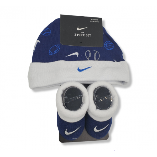 Nike Baby Booties & Cap Gift, 0-6 Months Multi Color, Boys Girls Infant Hat L33