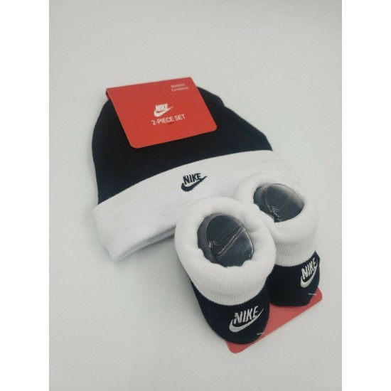 Nike Baby Booties & Cap Gift, 0-6 Months Multi Color, Boys Girls Infant Hat L33