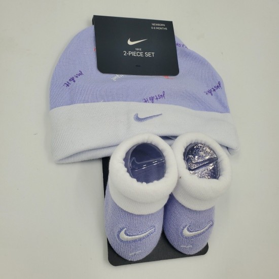 Nike Baby Booties & Cap Gift, 0-6 Months Multi Color, Boys Girls Infant Hat L33