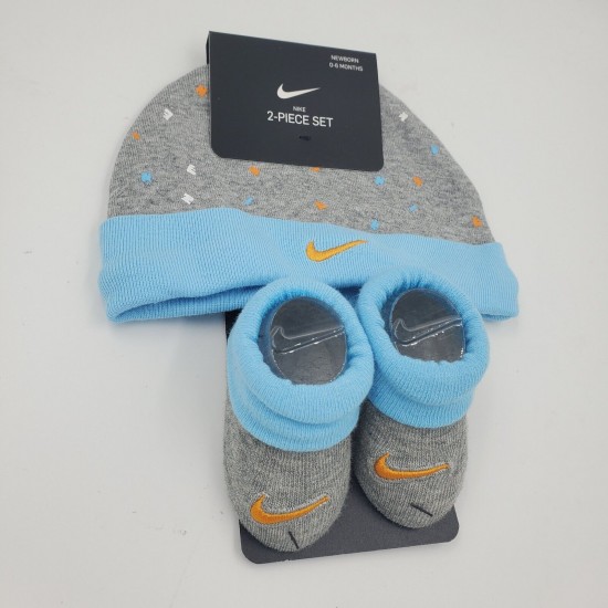 Nike Baby Booties & Cap Gift, 0-6 Months Multi Color, Boys Girls Infant Hat L33
