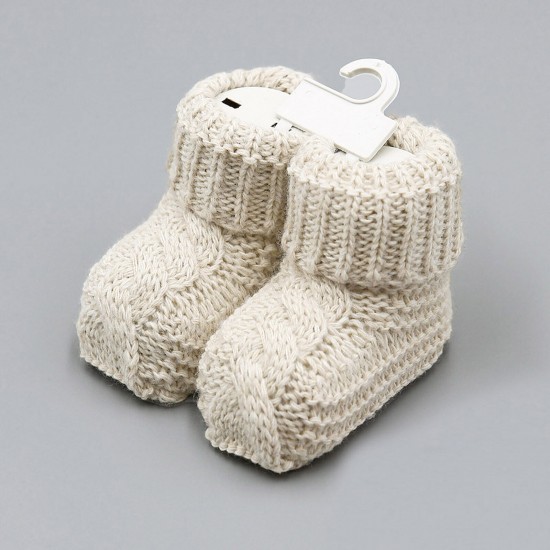 Baby Boys Girls Booties Soft Thick Knitted Bootees Pattern Baby Socks 0-6 Months