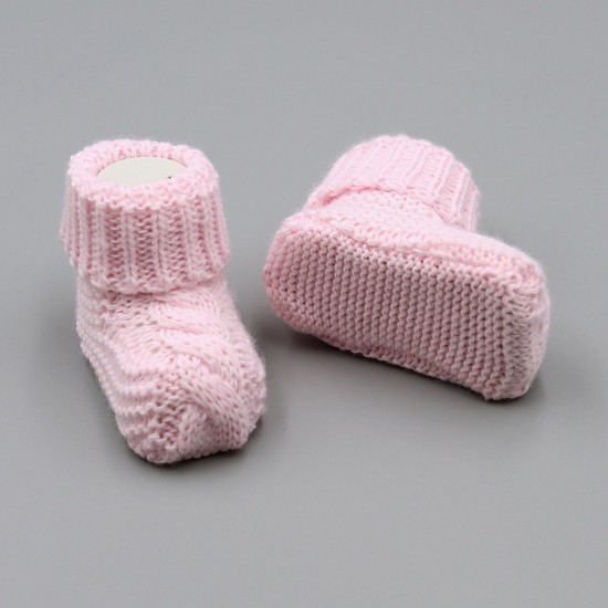 Baby Boys Girls Booties Soft Thick Knitted Bootees Pattern Baby Socks 0-6 Months