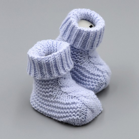 Baby Boys Girls Booties Soft Thick Knitted Bootees Pattern Baby Socks 0-6 Months