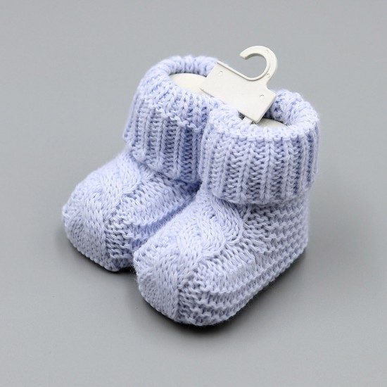 Baby Boys Girls Booties Soft Thick Knitted Bootees Pattern Baby Socks 0-6 Months