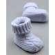 Baby Boys Booties Soft Thick Knitted Bootees Pattern Blue 0-6 Months