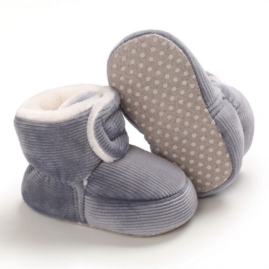 Baby Boy Girl Comfortable Corduroy Warm Booties Infant Winter Snow Boots 0-18 M