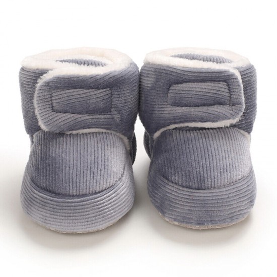 Baby Boy Girl Comfortable Corduroy Warm Booties Infant Winter Snow Boots 0-18 M