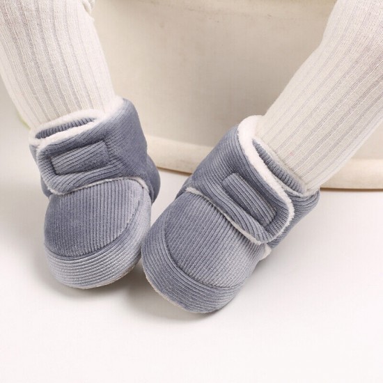 Baby Boy Girl Comfortable Corduroy Warm Booties Infant Winter Snow Boots 0-18 M