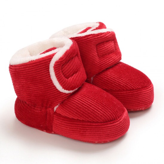 Baby Boy Girl Comfortable Corduroy Warm Booties Infant Winter Snow Boots 0-18 M