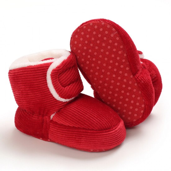Baby Boy Girl Comfortable Corduroy Warm Booties Infant Winter Snow Boots 0-18 M