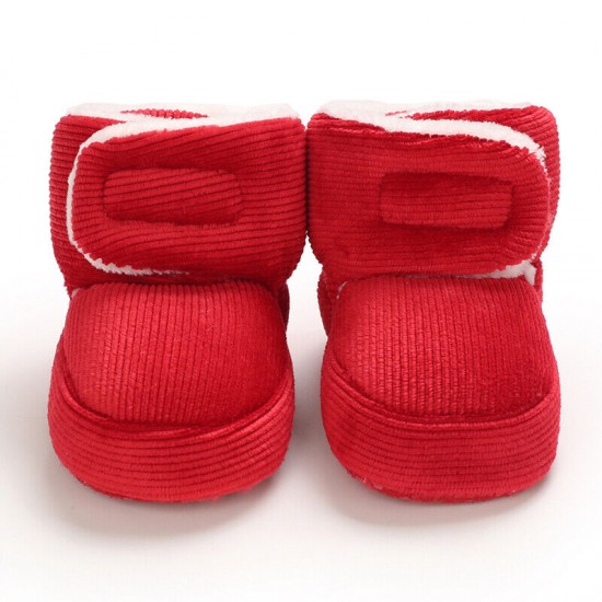 Baby Boy Girl Comfortable Corduroy Warm Booties Infant Winter Snow Boots 0-18 M