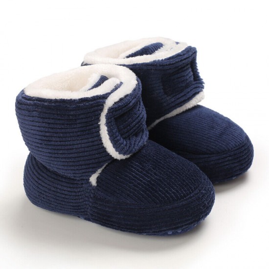 Baby Boy Girl Comfortable Corduroy Warm Booties Infant Winter Snow Boots 0-18 M