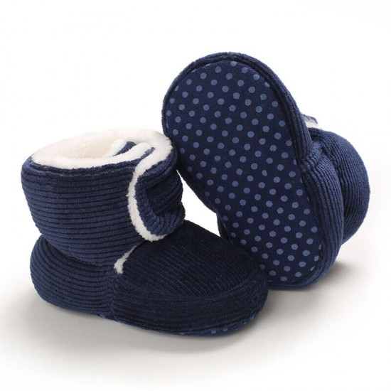 Baby Boy Girl Comfortable Corduroy Warm Booties Infant Winter Snow Boots 0-18 M
