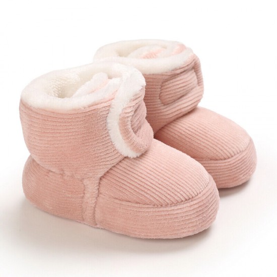 Baby Boy Girl Comfortable Corduroy Warm Booties Infant Winter Snow Boots 0-18 M