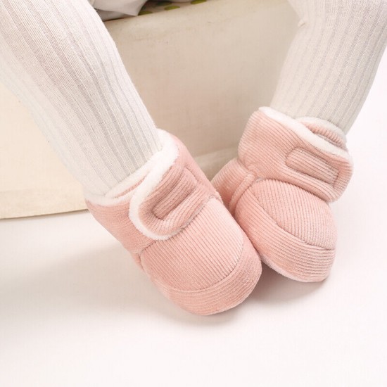 Baby Boy Girl Comfortable Corduroy Warm Booties Infant Winter Snow Boots 0-18 M