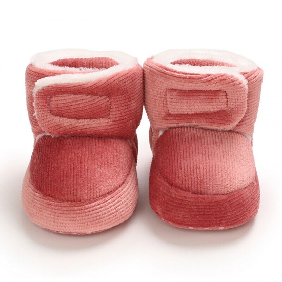 Baby Boy Girl Comfortable Corduroy Warm Booties Infant Winter Snow Boots 0-18 M