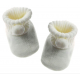 Baby Boy Girl Booties Pom Pom Knitted Navy White Blue Pink Cream Grey Red Unisex