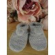 Baby Boy Girl Booties Pom Pom Knitted Navy White Blue Pink Cream Grey Red Unisex