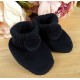 Baby Boy Girl Booties Pom Pom Knitted Navy White Blue Pink Cream Grey Red Unisex
