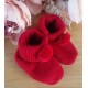 Baby Boy Girl Booties Pom Pom Knitted Navy White Blue Pink Cream Grey Red Unisex