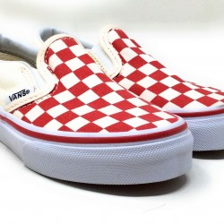 Vans Unisex Baby Classic Slip-On Sneakers Primary Check Red Size 5T