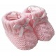 Baby Booties Boy Girl Knitted Bow Spanish Shoes Various Colours 0-3 Months