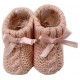 Baby Booties Boy Girl Knitted Bow Spanish Shoes Various Colours 0-3 Months