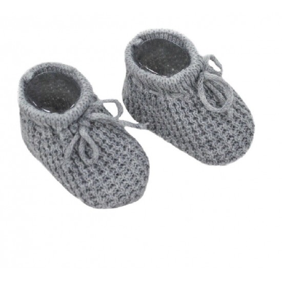 NEWBORN BABY Boy Girl Soft Knitted Bow Booties Shoes NB-3 months