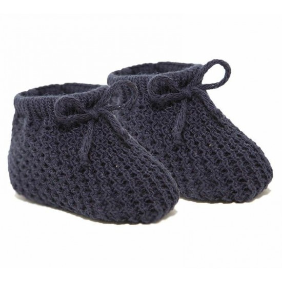 NEWBORN BABY Boy Girl Soft Knitted Bow Booties Shoes NB-3 months