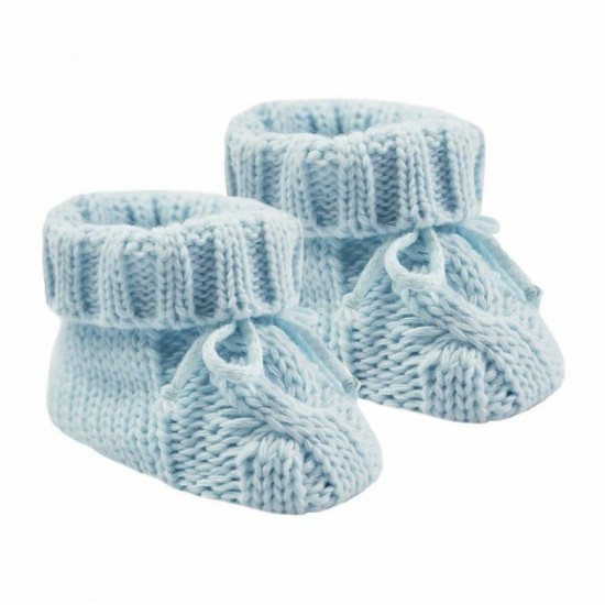 NEWBORN BABY Boy Girl Soft Knitted Bow Booties Shoes NB-3 months