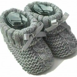 Newborn Baby Spanish Style Knitted Booties Bootees Bow Boy Girl 0-3 Months