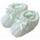 Newborn Baby Spanish Style Knitted Booties Bootees Bow Boy Girl 0-3 Months