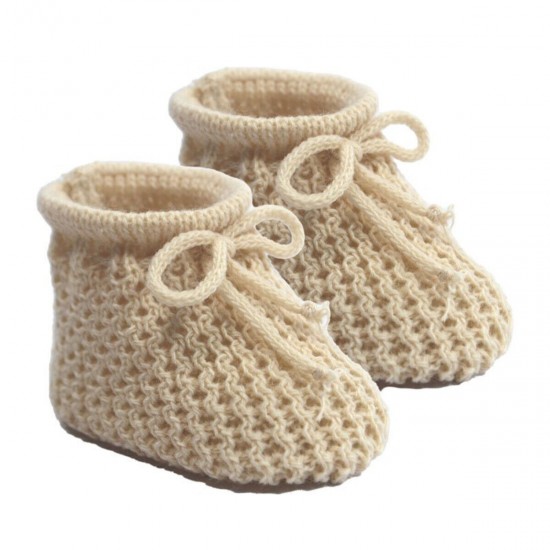 Newborn Baby Spanish Style Knitted Booties Bootees Lace Boy Girl 0-3 Months